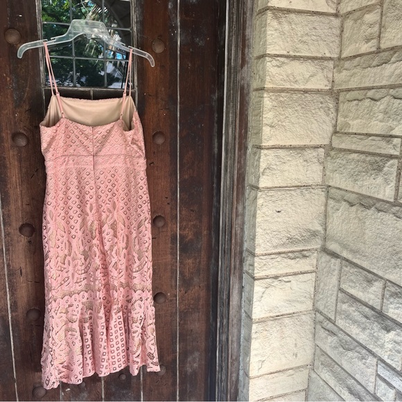 LULU’S | Unlimited Love Dusty Pink Lace Trumpet Midi Dress SIZE L - Picture 6 of 14